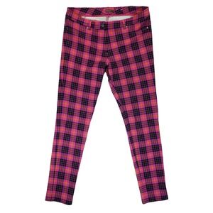 J. McLaughlin Becca Pink Plaid Pant Leggings, Size‎ 10